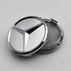 4個セット Mercedes-Benz メルセデスベンツ AMG ホイールセンターキャップ 75mm マットシルバー 銀の画像