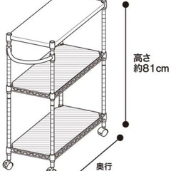 ニトリ　キッチンワゴン　レンジ台　棚　キャスターの画像