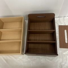 収納ワゴン 2段 ダイニングテーブル下に収まる整理収納ワゴン ブラウンの画像