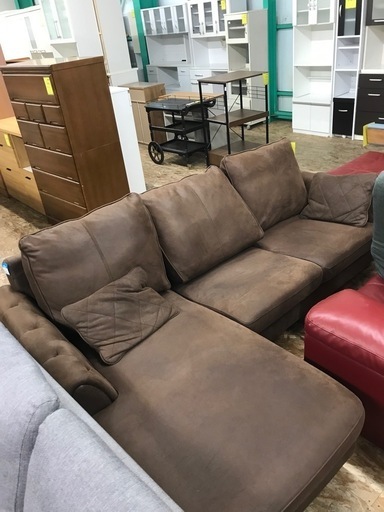 ジャングルジャングル貝塚店　L字ソファ　3人掛け　ソファー　ブラウン　貝塚市　二色浜　リサイクルショップ