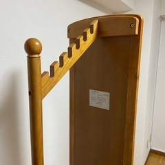 ミラー付き回転ハンガー 姿見 全身鏡 木製の画像