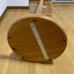 ミラー付き回転ハンガー 姿見 全身鏡 木製の画像