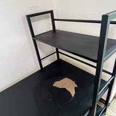 21日まで！　幅120cm パソコン　ローデスク　作業　ブラック　の画像