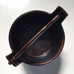 ○花びん カビン 花瓶 花器 フラワーベース 全長約12㎝(持ち手含まず) 直径約18.7㎝ 中古扱い(NF250712)517-109-③の画像