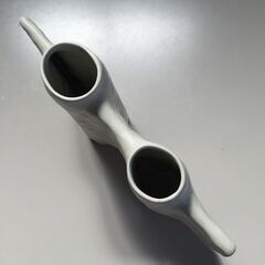 ○砥部焼 秀山 花びん カビン 花瓶 花器 フラワーベース 約38×21×7.5㎝　上部口約5.7×7.2、約4.5×5.5㎝ 中古扱い(NF250712)517-109-④の画像