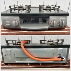 美品■リンナイ ガスコンロ LPガス用 2024年製■Rinnai KG35NBKR RT35NJH 黒 ブラック系■プロパンガステーブル ガス台 幅56cmコンパクトタイプの画像