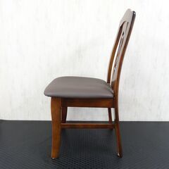 (B) カリモク 食堂椅子　コロニアルシリーズ　ダイニングチェア 1脚 カントリー ダイニングチェア アンティーク ダイニングチェアー 食卓椅子 レザー 合成皮革 木製 軽量 日本製 国産 コロニアルの画像