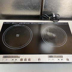 2022年製 IH 2口 クッキングヒーター PPIT-2IH ブラック 動作確認済 パン•パシフィック コンロ 電磁調理器 中古品 ④の画像