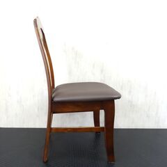 (B) カリモク 食堂椅子　コロニアルシリーズ　ダイニングチェア 1脚 カントリー ダイニングチェア アンティーク ダイニングチェアー 食卓椅子 レザー 合成皮革 木製 軽量 日本製 国産 コロニアルの画像