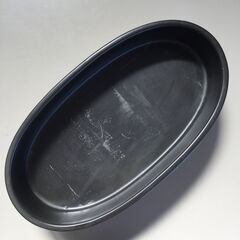 ○花びん カビン 花瓶 花器 フラワーベース 黒 ブラック サイズ31.5×17.5×7.5㎝ 中古品(NF250712)517-109-④の画像
