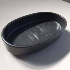 ○花びん カビン 花瓶 花器 フラワーベース 黒 ブラック サイズ31.5×17.5×7.5㎝ 中古品(NF250712)517-109-④の画像