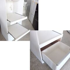 ミドルレンジボード 幅59cm 高さ148.5cm キッチン収納 ホワイト レンジ台 レンジボード ☆ 札幌市 北区 屯田 の画像