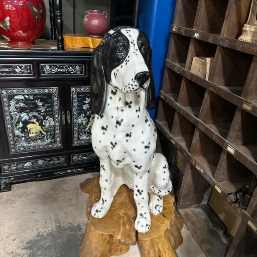 イタリア製陶器 ダルメシアン 高級置物 陶器 犬 ダルメシアン 陶器製