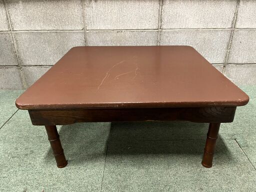 古道具 ちゃぶ台 時代物 昭和レトロ 直径88cm 折り畳み 机 座卓