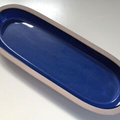 ○花びん カビン 花瓶 花器 フラワーベース 青 ブルー サイズ50×18.5×5.5㎝ 中古品(NF250712)517-109-⑧の画像