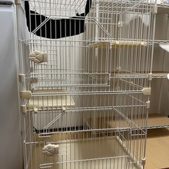 【お譲り先決まりました】ハピネココンパクト キャットゲージ2段の画像