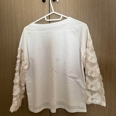 白Tシャツレース袖Fサイズの画像
