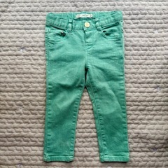 ZARA baby girl デニム サイズ86 くすみグリーンの画像
