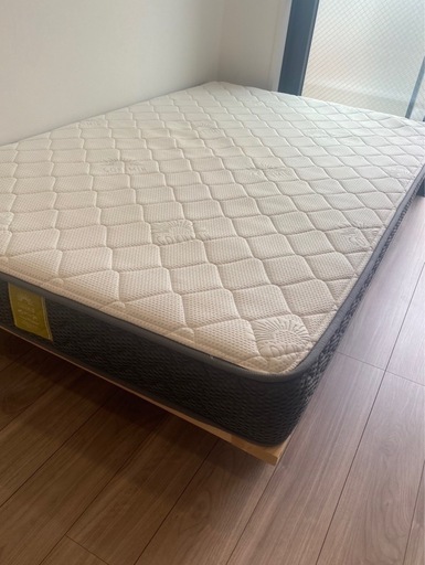 ゴクミン　セミダブルマットレス　木製ベッドフレームセット　セミダブルベッドフレーム