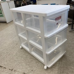 【ジモティー割引で最大15％OFF⭐️】 プラスチック3段　収納ケース　キャスター付き　※2400010541506の画像