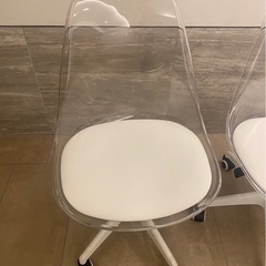 イームズチェア風　アクリルオフィスチェア　椅子2脚セットの画像