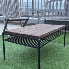 バルコニー用　イス　テーブル　芝生 5点セットの画像