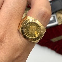 K24 ツバルホースコイン付リング　K18　12.9g 約20.5号の画像