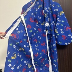 子供用浴衣 女の子　青の画像