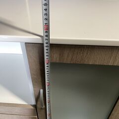 【美品】キッチンカウンター ホワイト×ベージュ 多収納 お洒落 木目調 早い者勝ち 引取歓迎 配送OKの画像