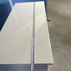 【美品】キッチンカウンター ホワイト×ベージュ 多収納 お洒落 木目調 早い者勝ち 引取歓迎 配送OKの画像