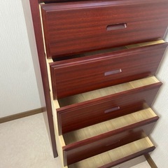木目調 7段収納タンスの画像