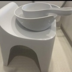 お風呂チェア　バスチェア　おけ　セット　グレー