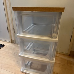 プラスチック収納ボックス3段