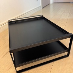 山崎実業　tower  電子レンジ上ラック　ブラックの画像