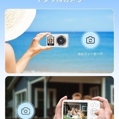 デジタルカメラ 4K 6400万画素 30FPS デジカメ 64GB TFカード付き 自撮り機能 18Xデジタルズームの画像