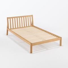 [完売]もたれかかれる木製ベッド オーク材突板 セミダブル 無印良品の画像