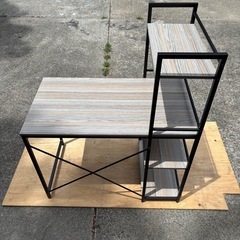 💥福岡市内配送設置対応🌈　大商産業 daisyo　デスク ラック付 パソコンデスク 収納 スリム シンプル JJシリーズ JJD-100R DB リモートワーク の画像
