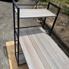 💥福岡市内配送設置対応🌈　大商産業 daisyo　デスク ラック付 パソコンデスク 収納 スリム シンプル JJシリーズ JJD-100R DB リモートワーク の画像