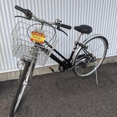 普通自転車★27インチ★黒色★6段変速★LEDオートライト★防犯...
