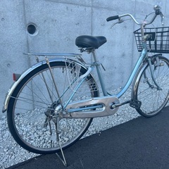 R11 ブリヂストン BU605 B5G　エブリッジ EBRIDE 26インチ 自転車　水色 学生さん ママチャリ お買い物 現状の画像