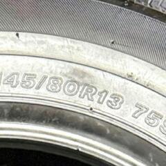 🌞145/80R13⭐工賃込み！デュエット、N-BOX、モコ、AZ-ワゴン、キャロル、フレアワゴン、トッポBJ、プレオ、MRワゴン、アルト、ワゴンR、ストーリア、タント、ミラ、ムーヴ等に！バリ山！美品！BRIDGESTONE製サマータイヤ入荷しました🌞の画像
