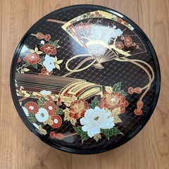 提げ手付き　丸型重箱　昭和レトロ　アンティーク　お正月　おせちの画像