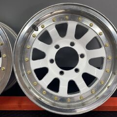 BRS 社外ホイール 15インチ 4本 7J6HPCD139.7-15 希少 ランクルプラド 旧ハイラックス等 ホワイト　(SHA001)の画像