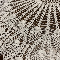 ハンドメイド レース編み ドイリー テーブルクロス 75cmの画像