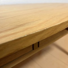 センターテーブル ローテーブル 幅110 Coln コルン 丸 楕円 オーバル型 木製 天然木 ワイド 引出し付き 机 北欧 可愛い おしゃれ リビング ナチュラルの画像