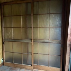 【アンティーク引き戸／ガラス戸】2枚1セット古民家にぴったり！サイズ：約87cm×173cmの画像