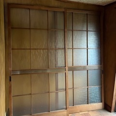 【アンティーク引き戸／ガラス戸】2枚1セット古民家にぴったり！サイズ：約87cm×173cmの画像