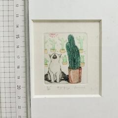 猫の  版画の画像