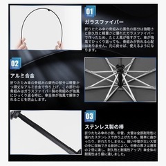 ワンタッチ開閉　折り畳み傘　直径122cmの画像