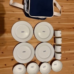 Coleman コールマンホーロー食器セット　 マグカップ 大皿　ボウルセットの画像